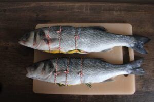 Warm gerookte zeebaars bbq