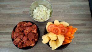 snijd eerst alles klein tajine BBQ
