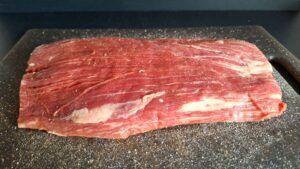 flank steak zouten uit de verpakking