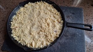 crumble deeg en vulling maken