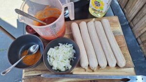 spullen voor curryworst voorbereiden