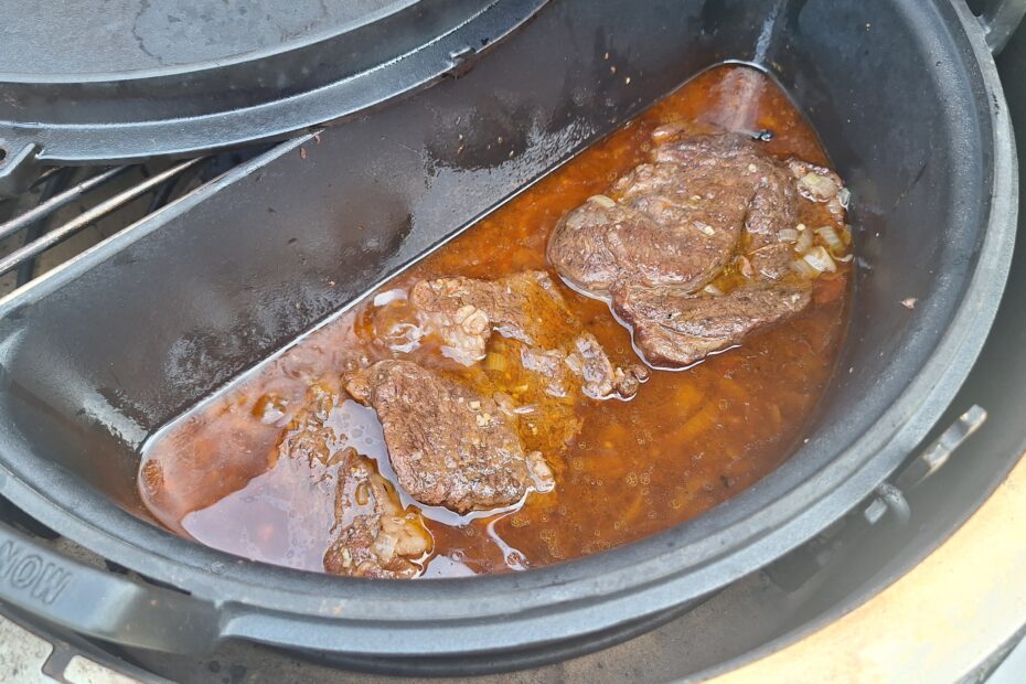 pulled beef garen in de dutch oven