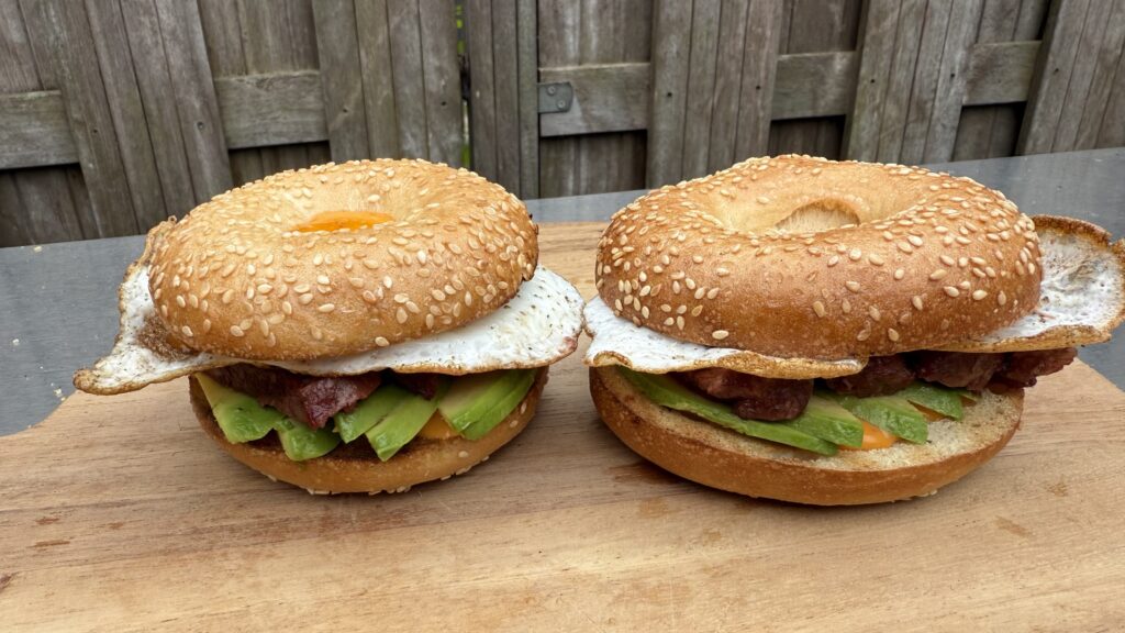 steak and eggs breakfast sandwich