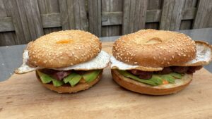 steak and eggs breakfast sandwich