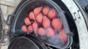 Stoofperen op de barbecue