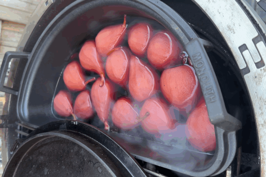 Stoofperen van de BBQ 32 Stoofperen op de barbecue