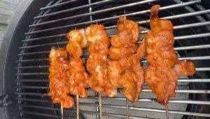 spiesjes op de barbecue