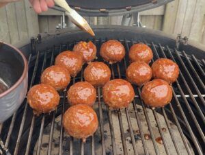 gehaktballetjes lakken met glaze