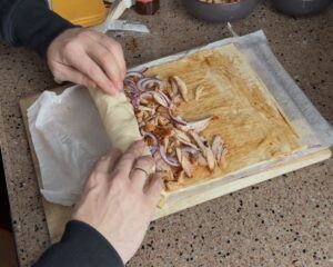 Pizza rolletjes BBQ chicken