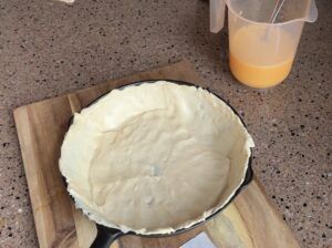 deeg in skillet doen