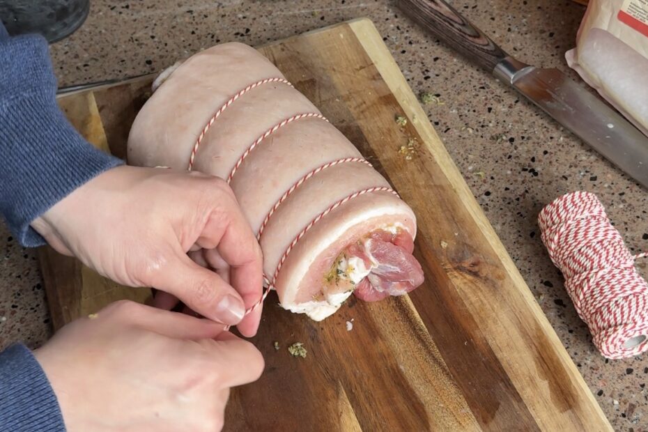 Porchetta opknopen