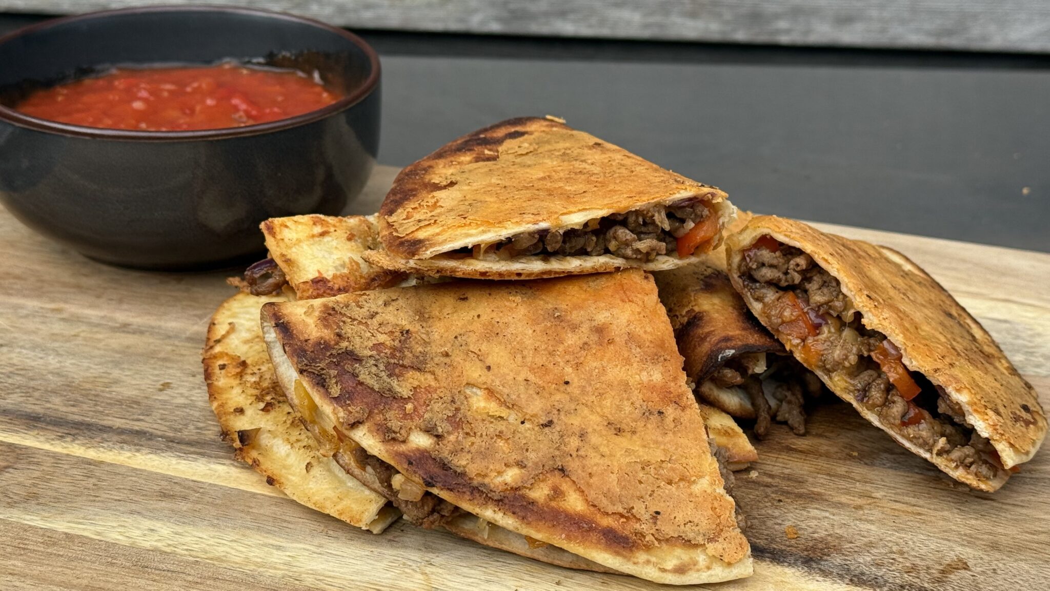 Inside out quesadillas