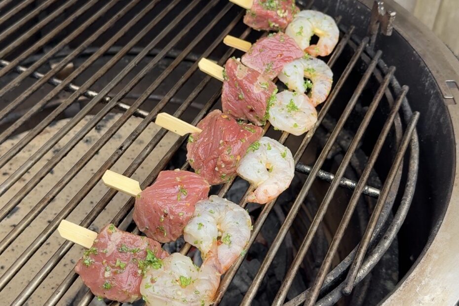 Surf & Turf party spiesjes 10 spiesjes grillen