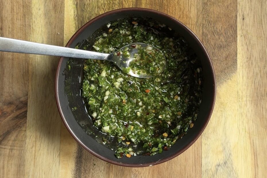 Surf & Turf party spiesjes 8 chimichurri klaarmaken