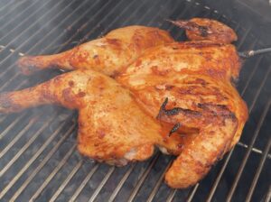 Grill direct boven de kolen af